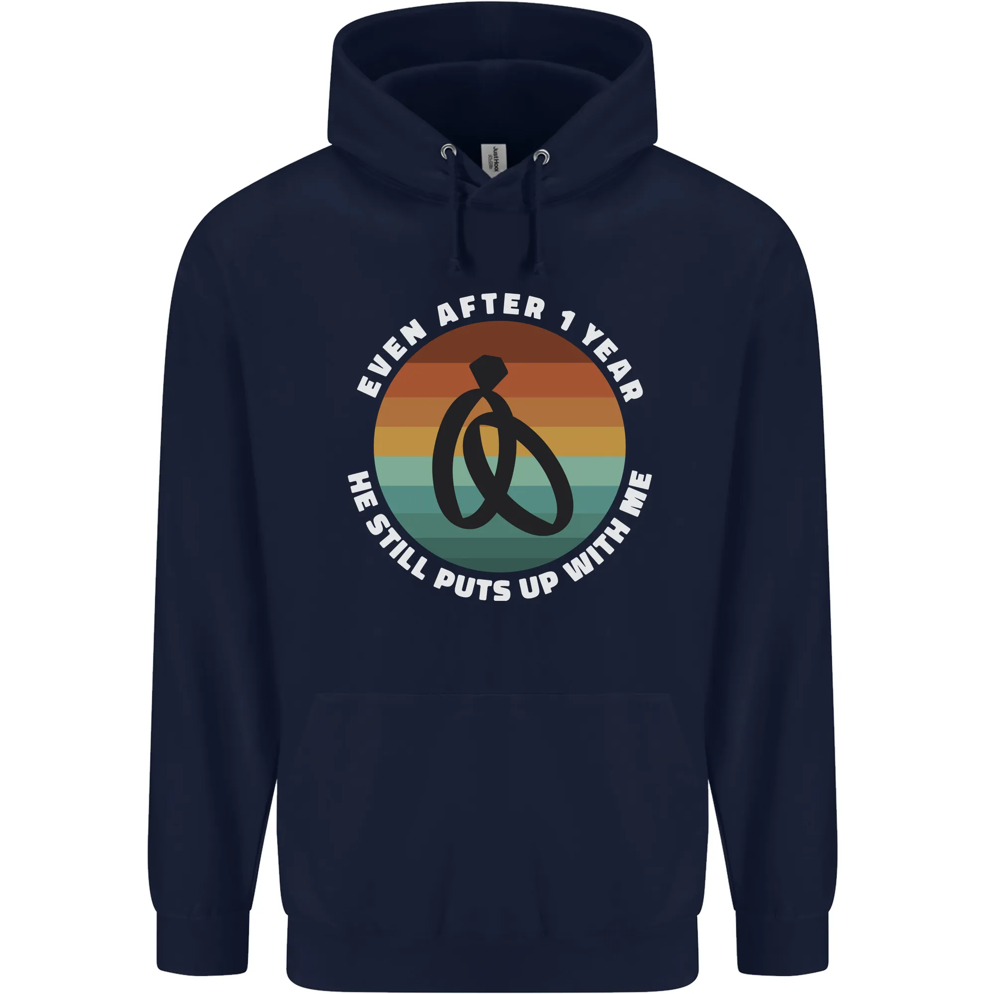 1 Year Wedding Anniversary 1st Marriage Mens 80% Cotton Hoodie