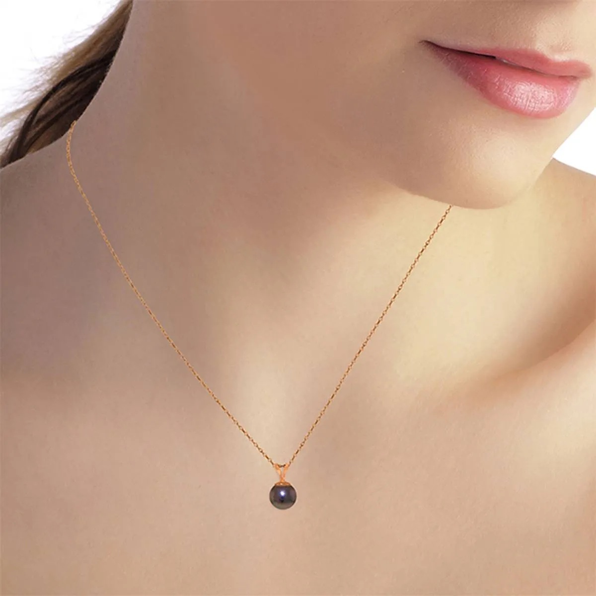 14K Solid Rose Gold Natural Pearl Necklace Certified