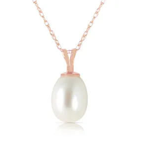 14K Solid Rose Gold Natural Pearl Necklace Certified