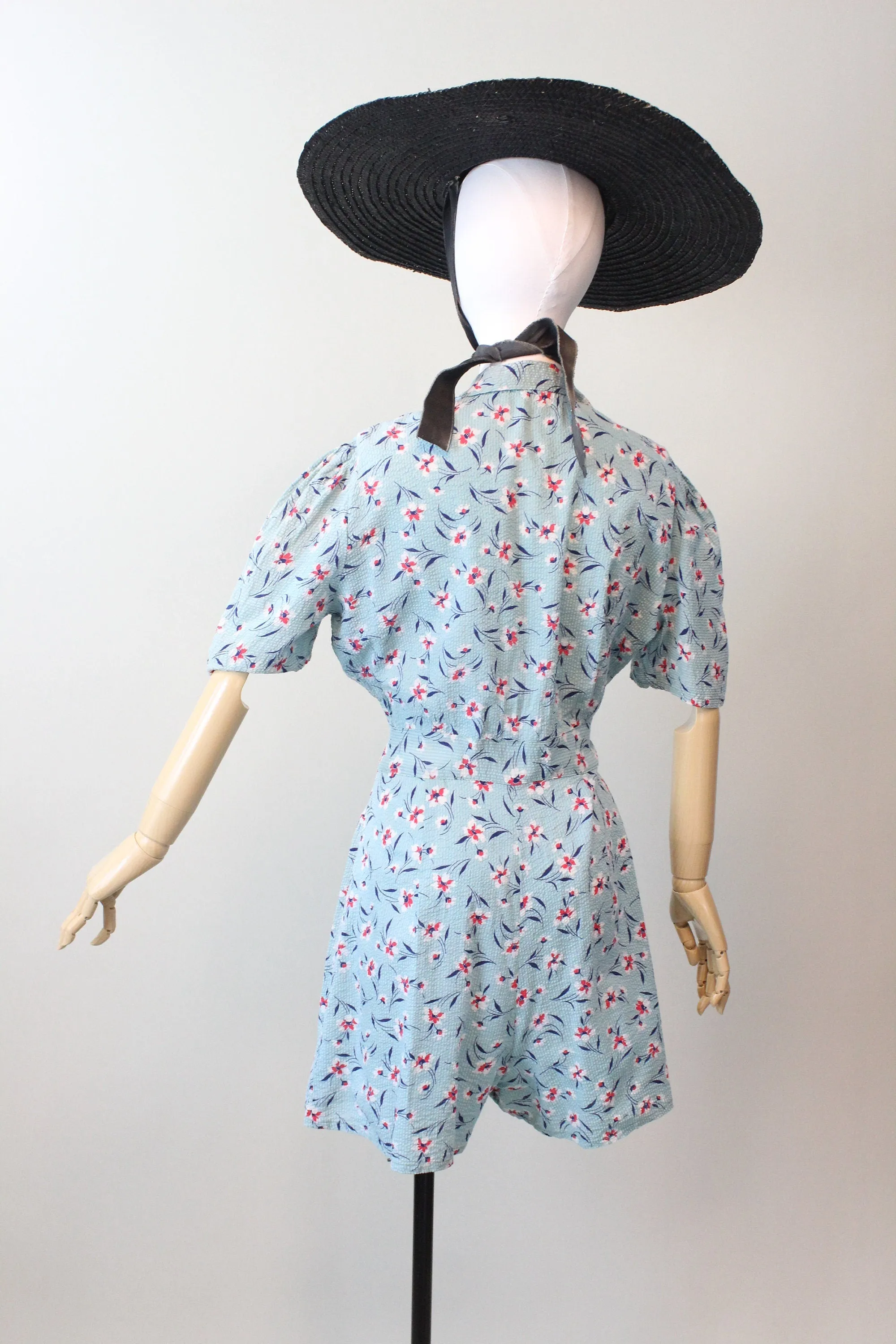 1940s RARE COTTON playsuit romper and skirt large volup | new spring