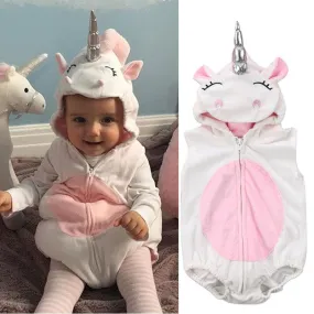 2021 Spring Unicorn Baby Girls Fleece Romper Jumpsuit Supplier