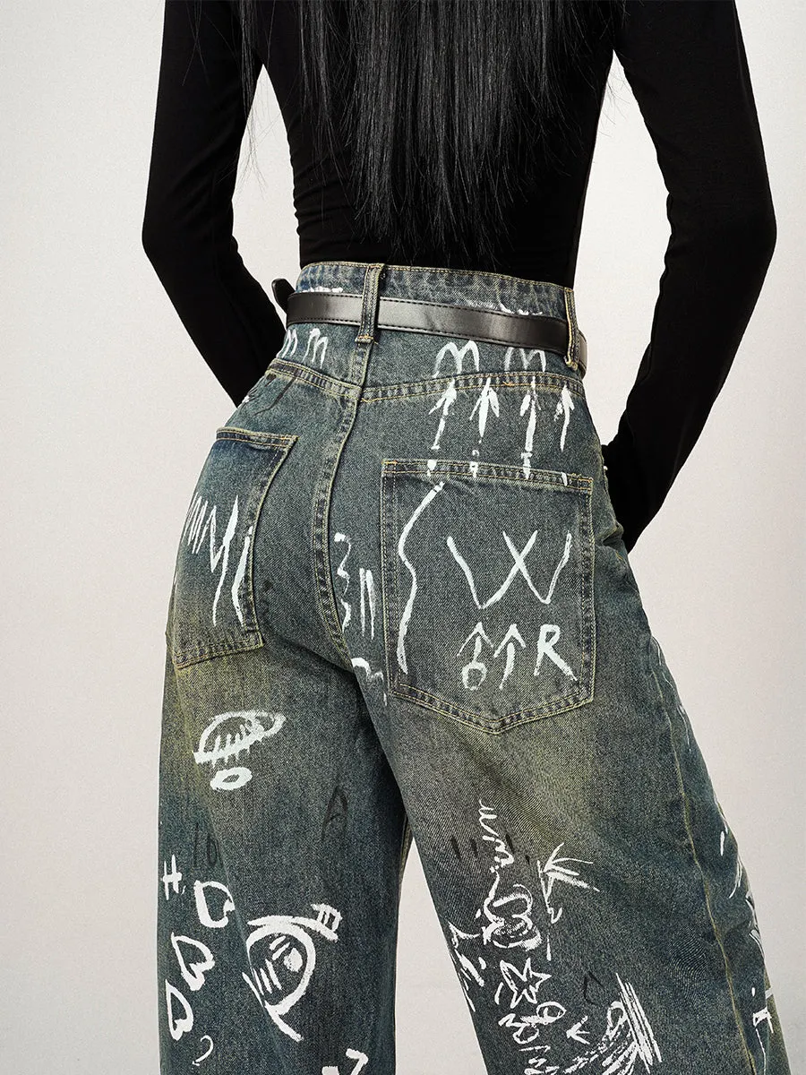 【24s Nov.】Hot Girl Distressed Loose Wide Leg Jeans