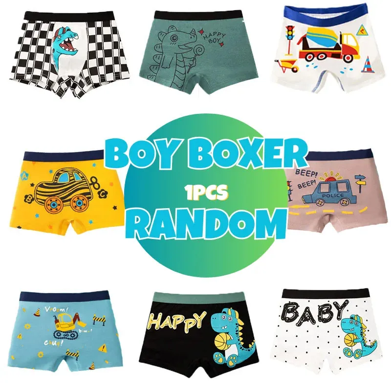 4 Pcs/Set Kids Boys Underwear Cotton Children Boxer Shorts Dinosaur Cartoon Child Panty Breathable Boys Boxers Briefs Trunks