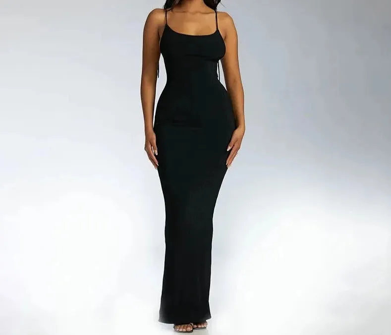 A&A Halterneck Sleeveless Backless Maxi Dress