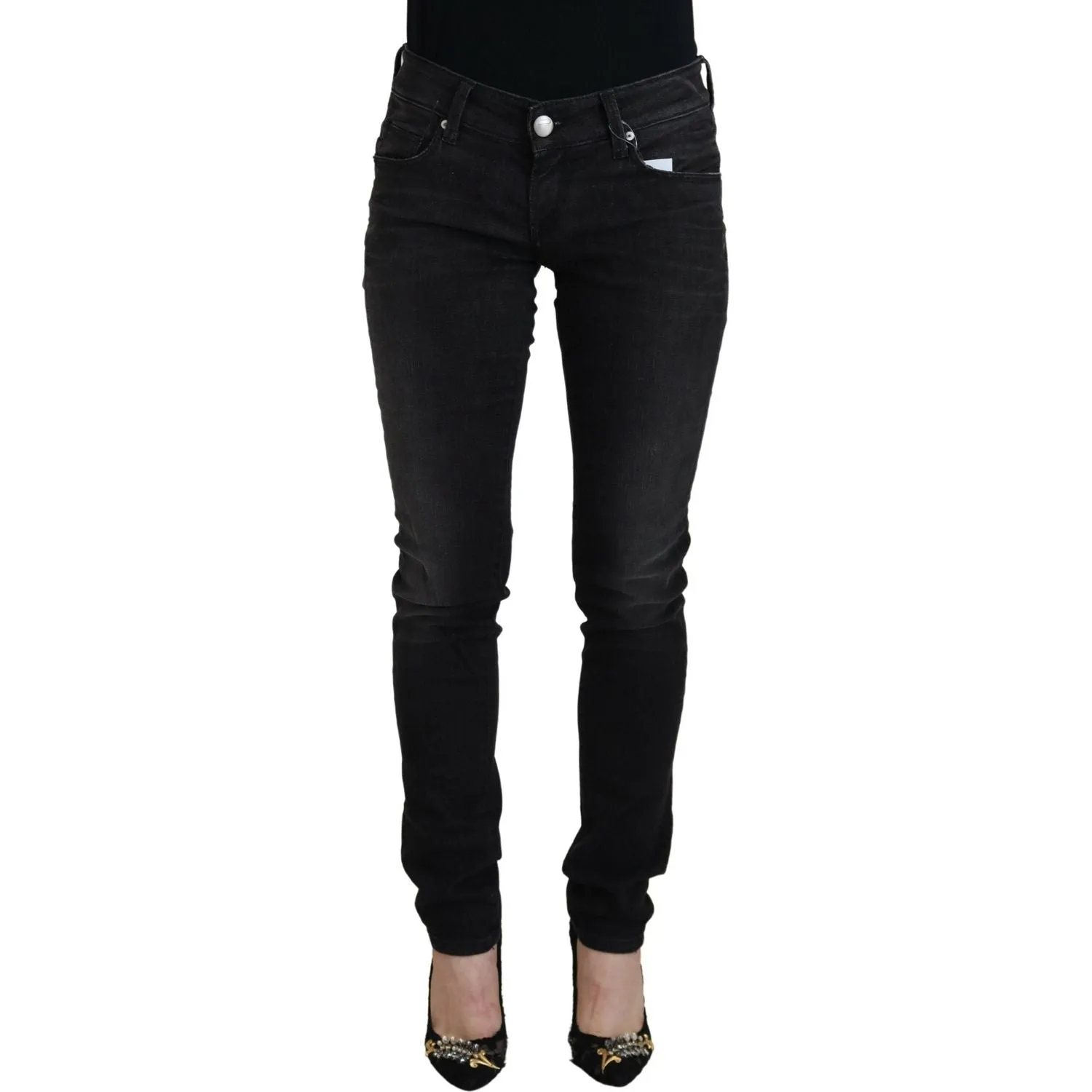 Acht Chic Black Low Waist Straight Leg Jeans