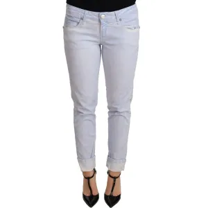 Acht Light Blue Cotton Push Up Denim Jeans