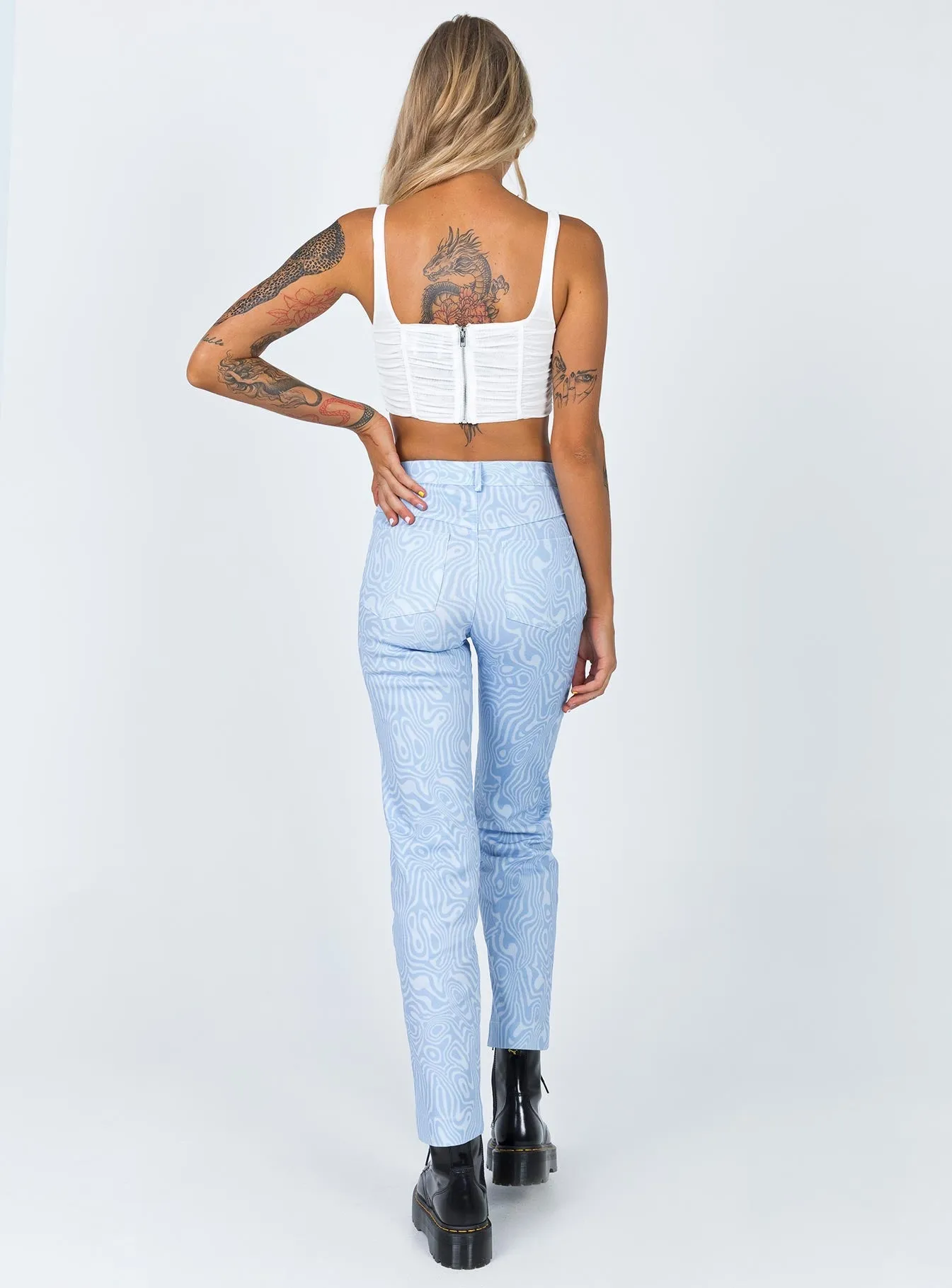 Addison Printed Jeans Blue