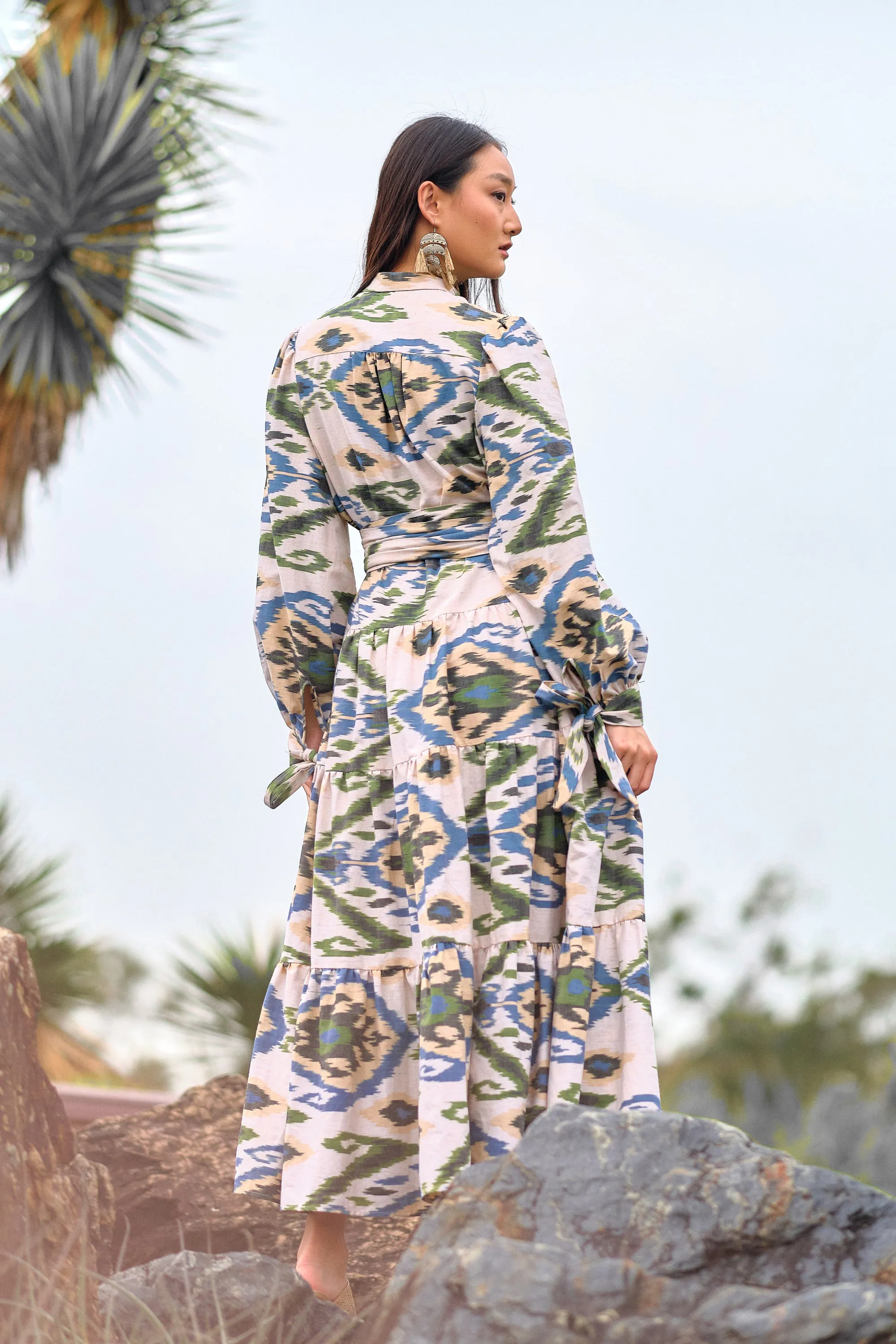 Afsana Three Tiered Maxi Dress - Peacock