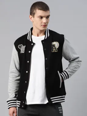 Alcis Men Typography Printed Varsity Jacket