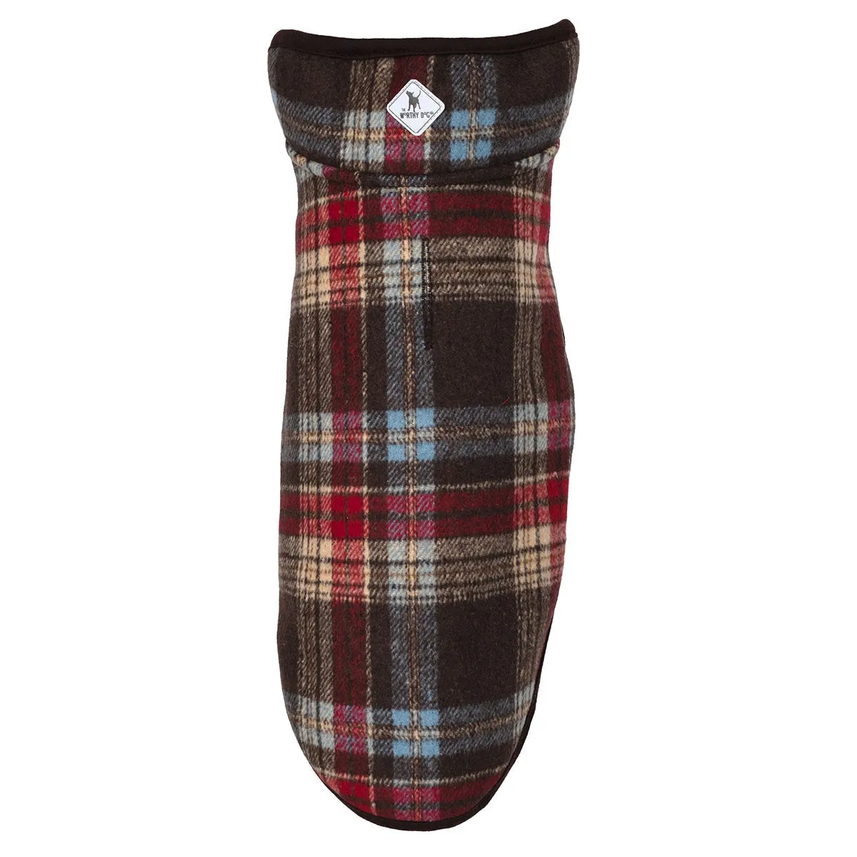 Alpine Plaid Dog Jacket Brown/Red/Blue