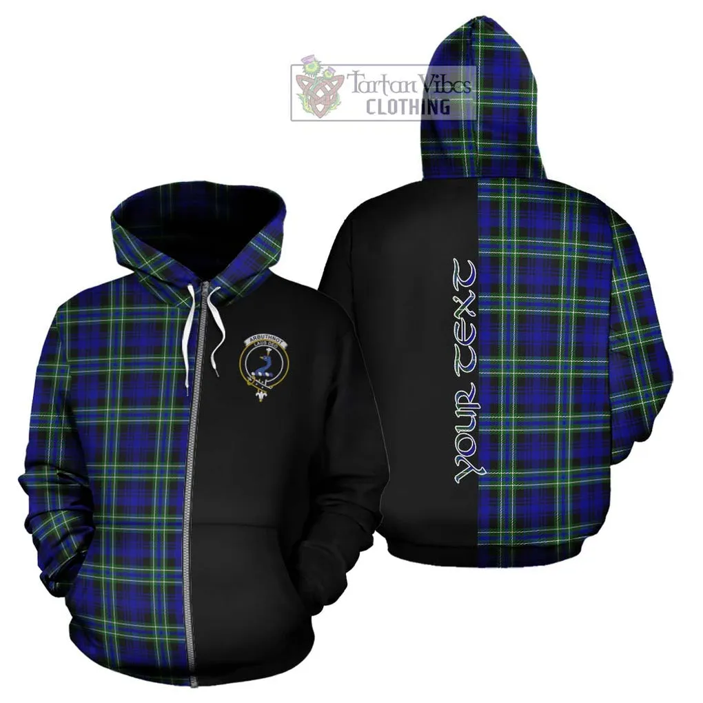 Arbuthnot Modern Tartan Hoodie with Family Crest and Half Of Me Style