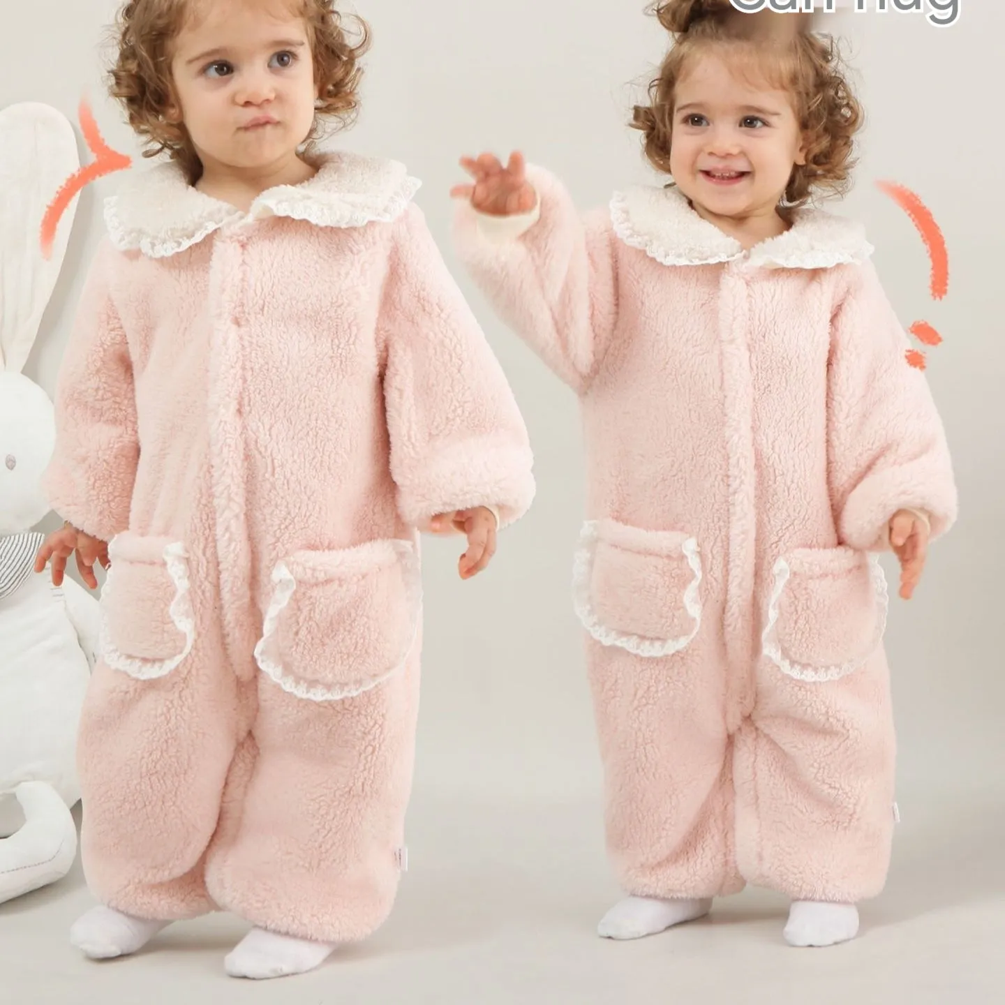 Baby Coral Fleece Climbing Suit Jumpsuit