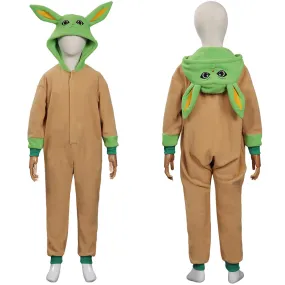 Baby Yoda Jumpsuit Sleepwear Pajams Outfits Halloween Cosplay Costume for Kids Children