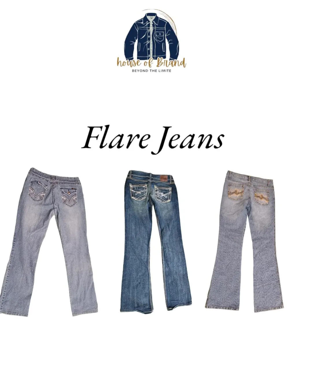 Back design flare jeans