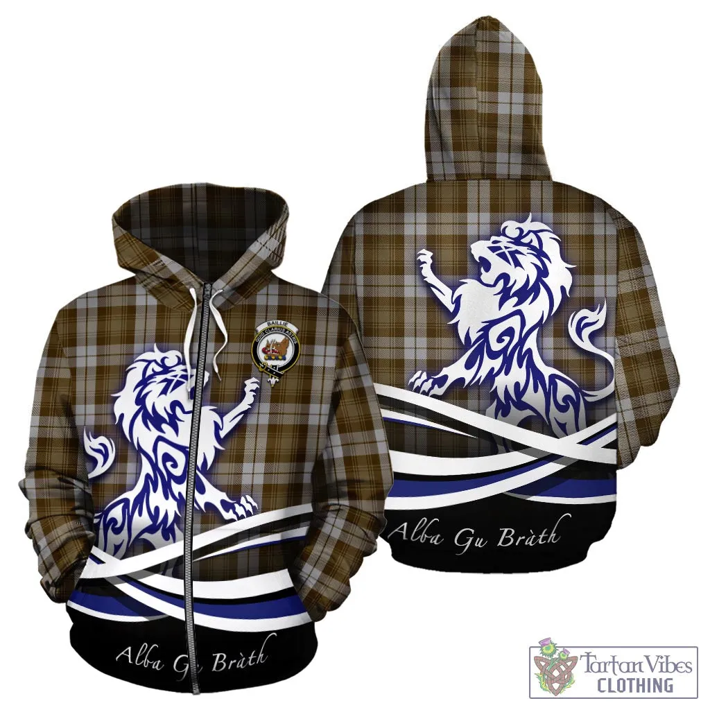 Baillie Dress Tartan Hoodie with Alba Gu Brath Regal Lion Emblem