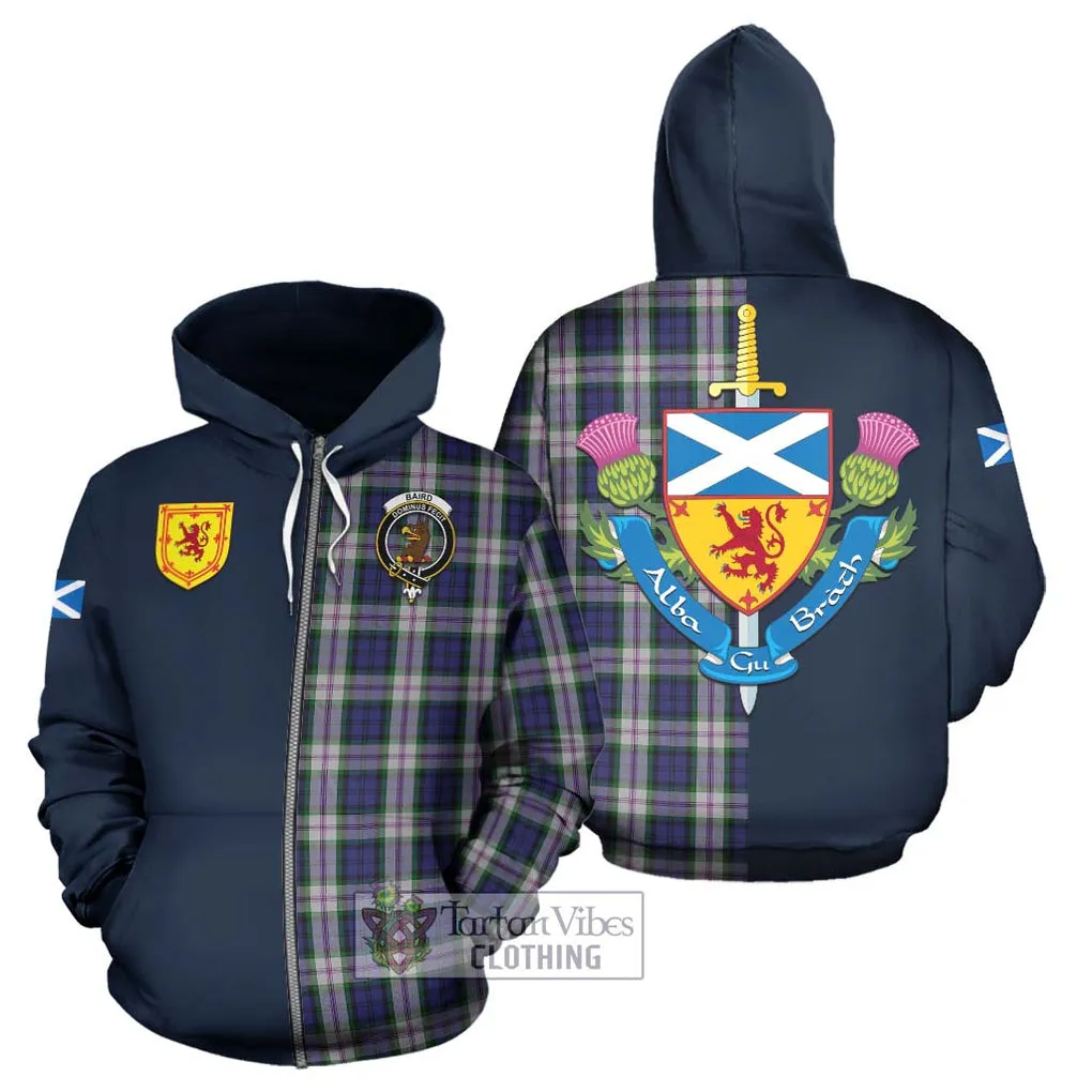 Baird Dress Tartan Hoodie Alba with Scottish Lion Royal Arm Half Style