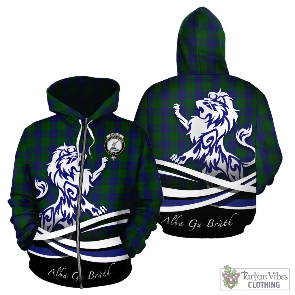 Barclay Tartan Hoodie with Alba Gu Brath Regal Lion Emblem