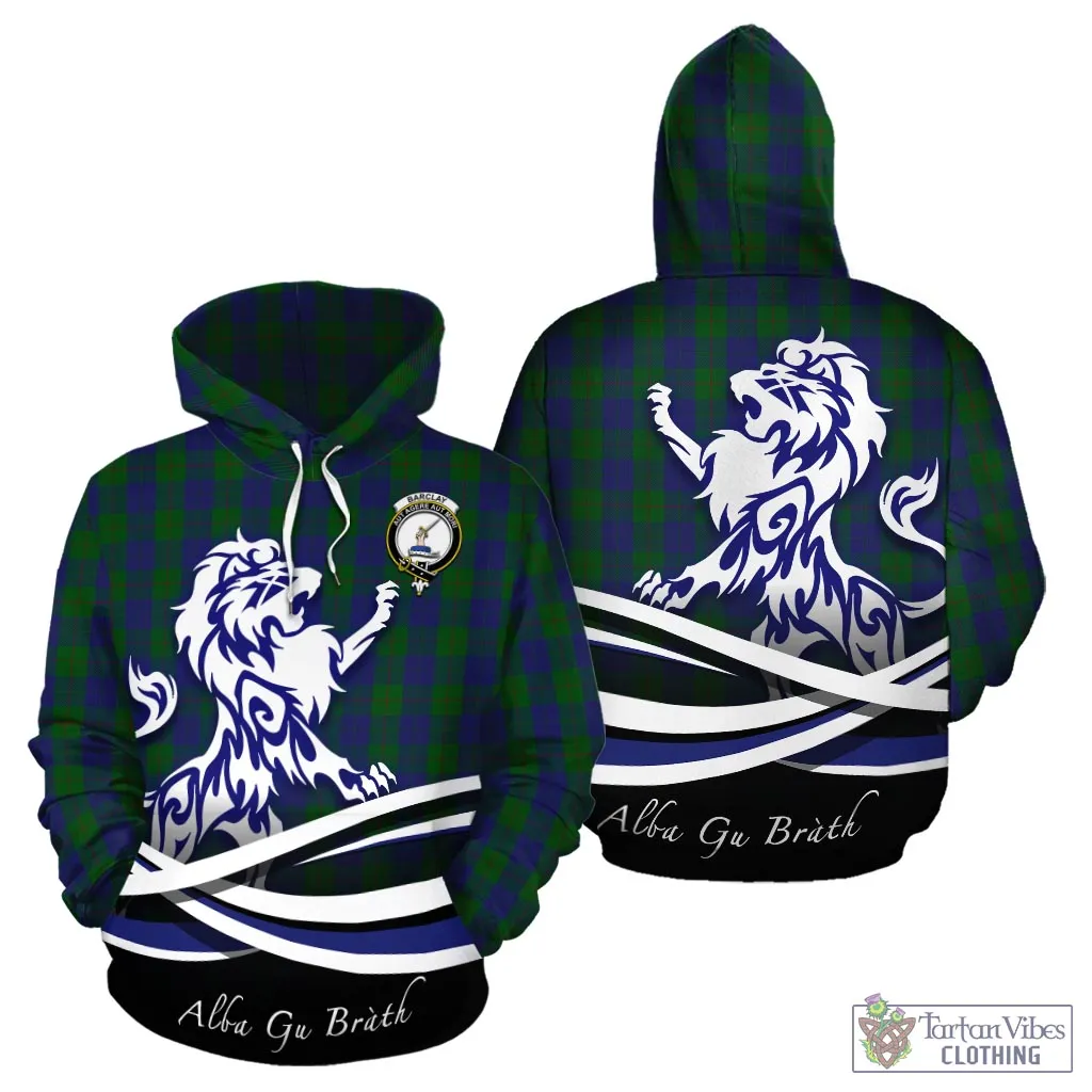 Barclay Tartan Hoodie with Alba Gu Brath Regal Lion Emblem