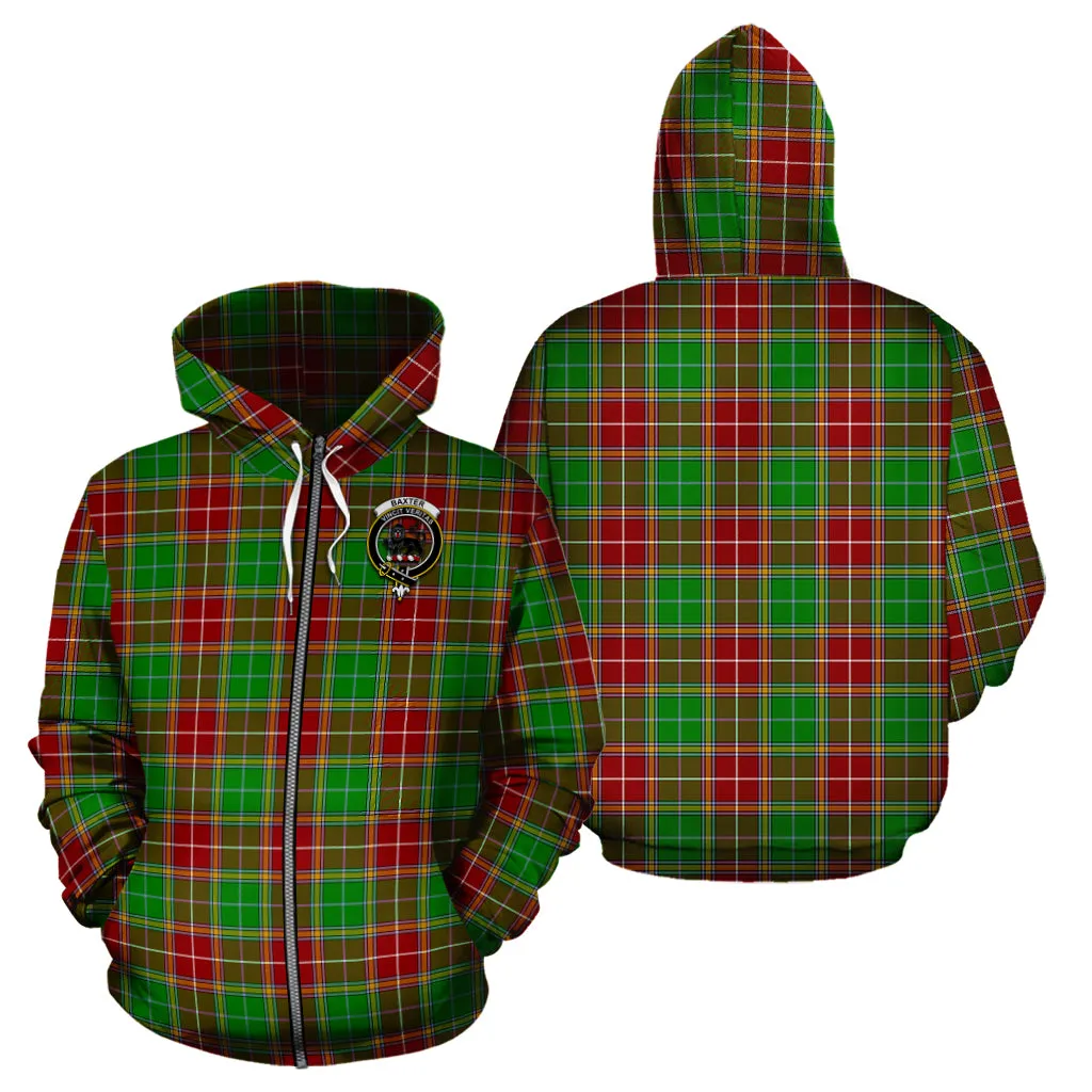 Baxter Modern Tartan Hoodie with Family Crest