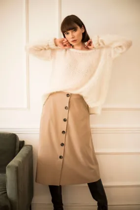 Beige Button Skirt