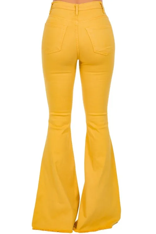 Bell Bottom Jean in Mustard- Inseam 30