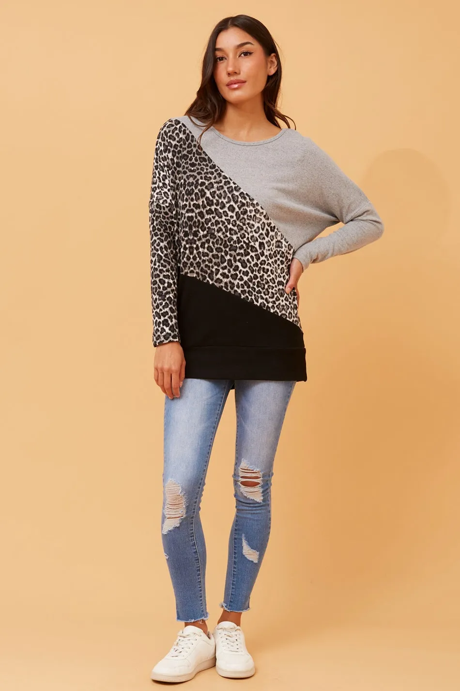 BIRD ANIMAL PRINT PANEL TOP