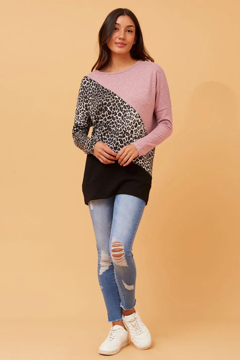 BIRD ANIMAL PRINT PANEL TOP