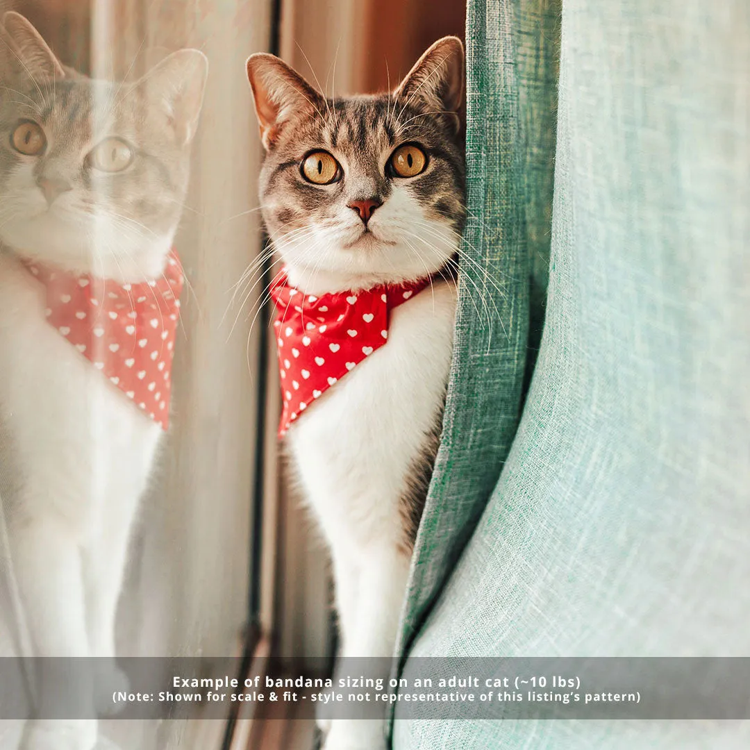 Birthday Cat Bandana - "Birthday Candles" - Party Bandana for Cat   Small Dog / Celebration / Red / Slide-on Bandana / Over-the-Collar (One Size)