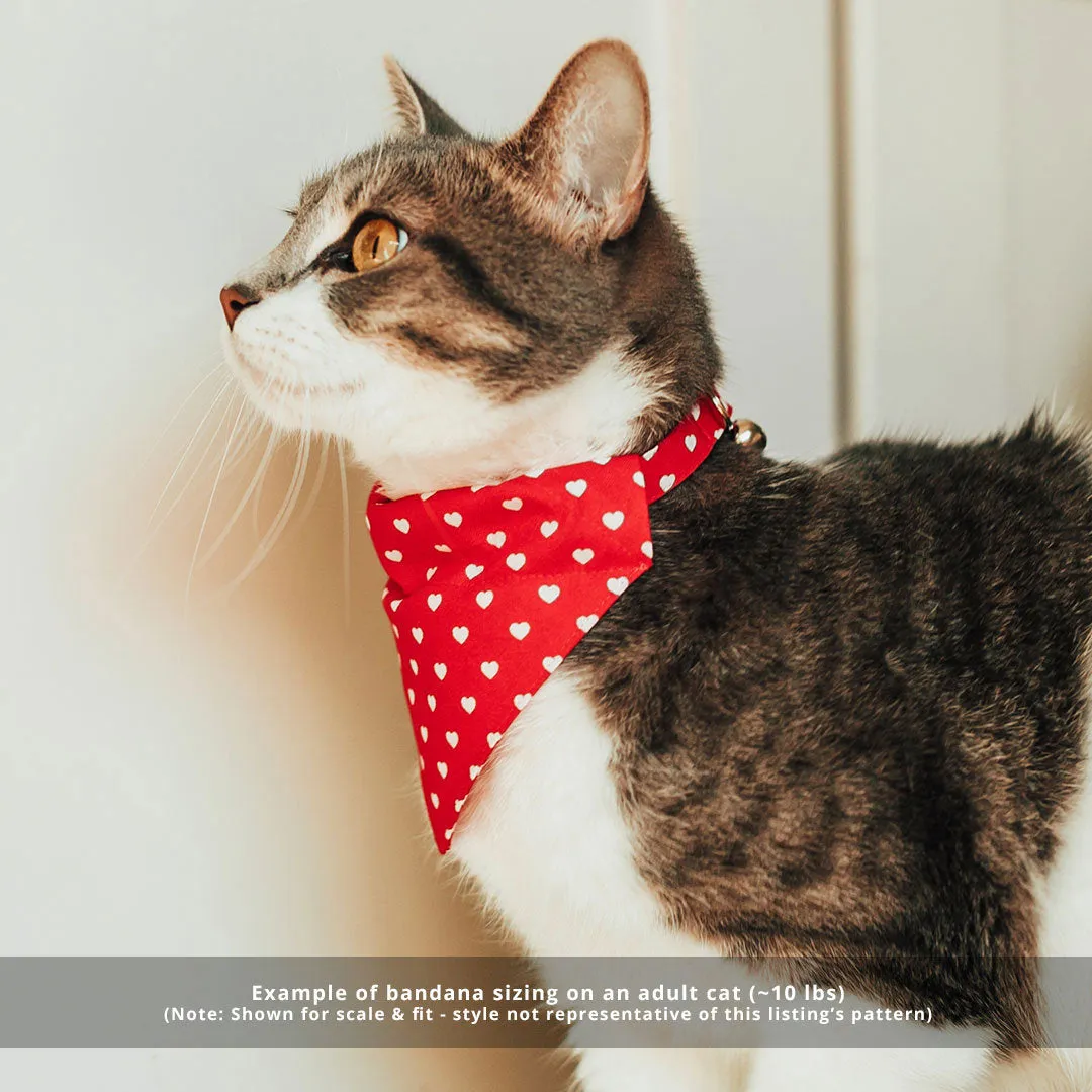 Birthday Cat Bandana - "Birthday Candles" - Party Bandana for Cat   Small Dog / Celebration / Red / Slide-on Bandana / Over-the-Collar (One Size)