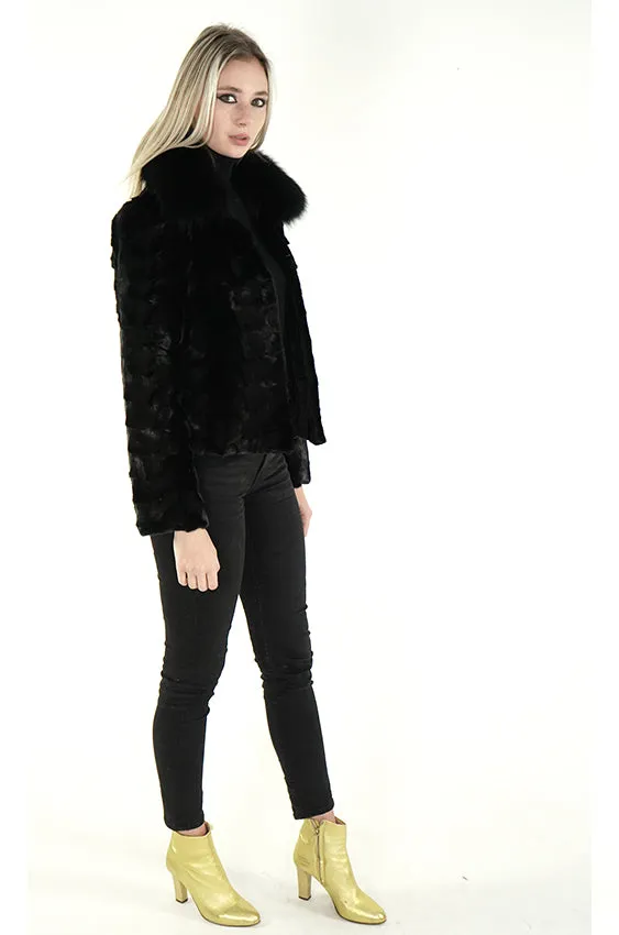 Black Real Mink Fur Jacket "Jamie"