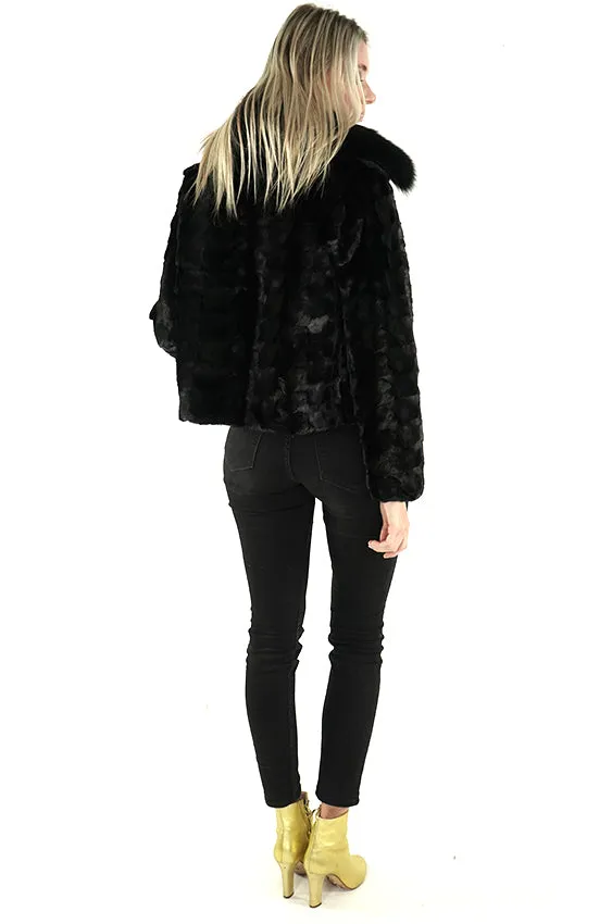 Black Real Mink Fur Jacket "Jamie"