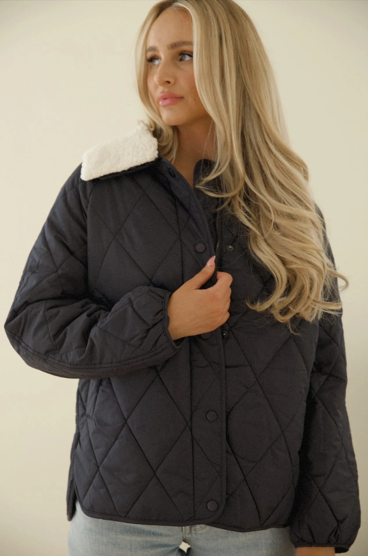 Blue Quilted Jacket