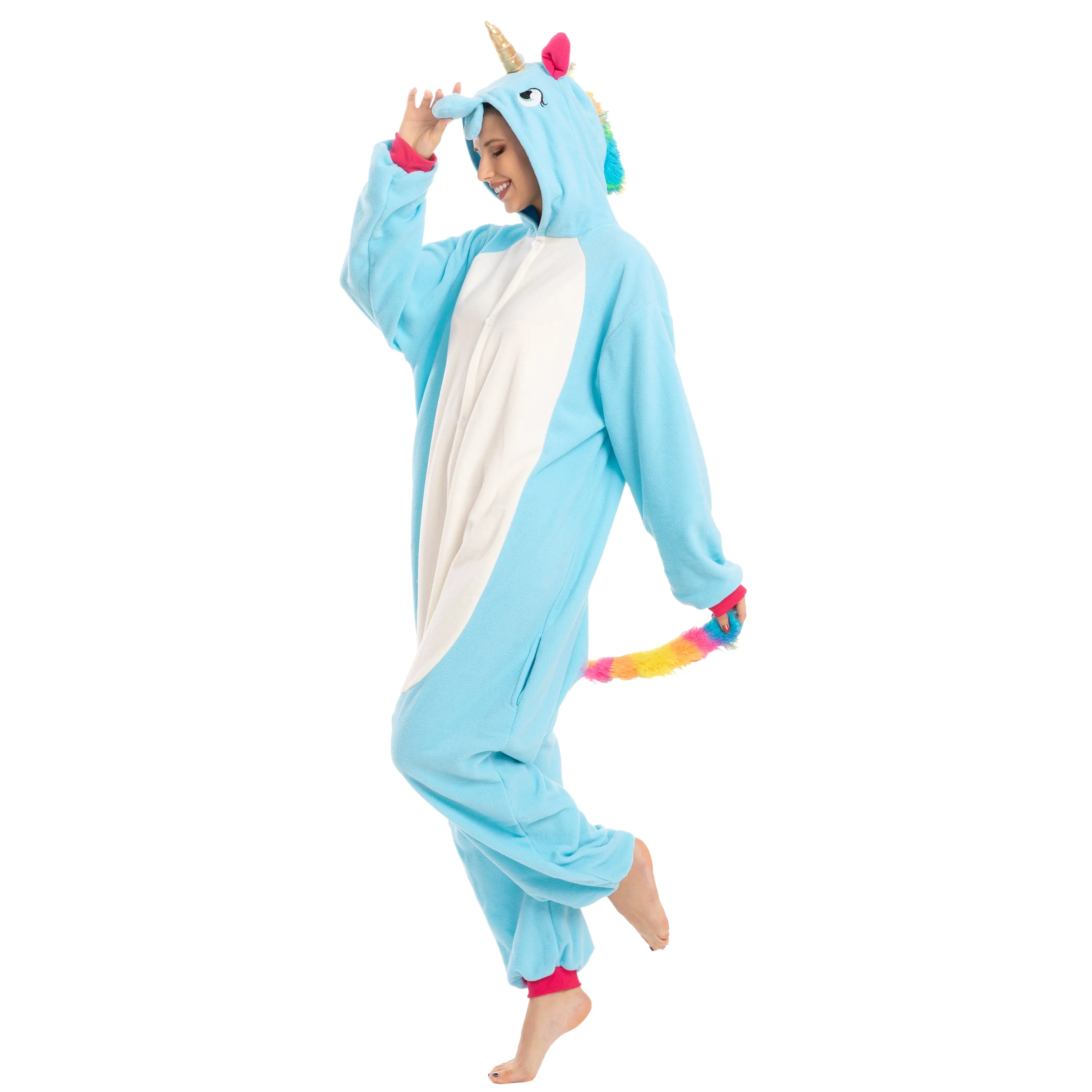 Blue Unicorn Pajamas jumpsuit - Adult