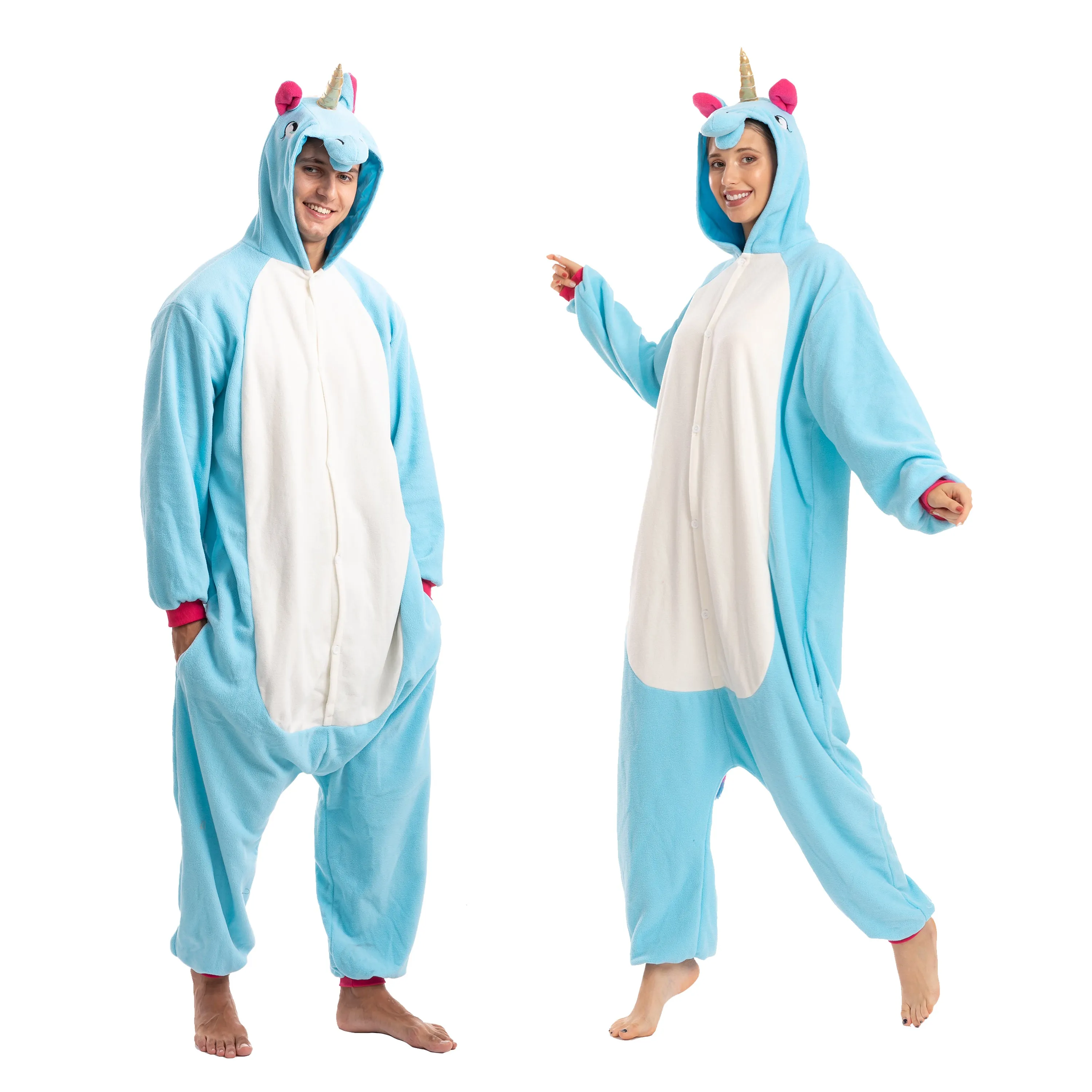 Blue Unicorn Pajamas jumpsuit - Adult