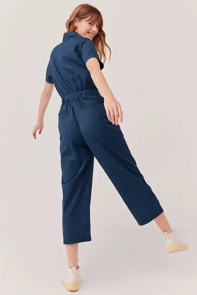 Boulevard Brushed Twill Zip Front Jumpsuit