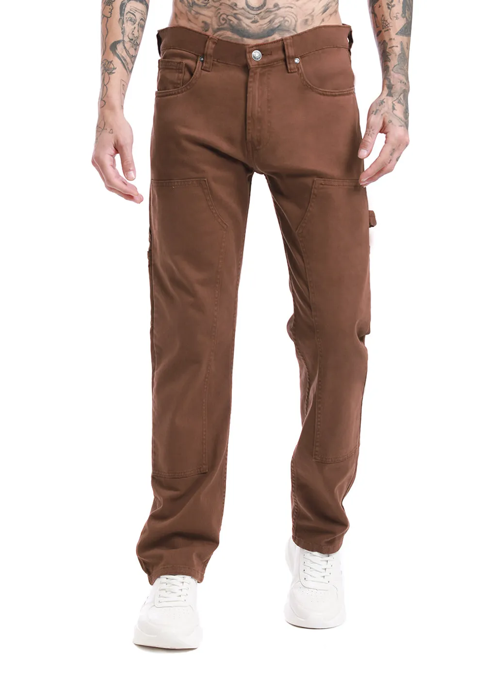 Brick brown cargo denim