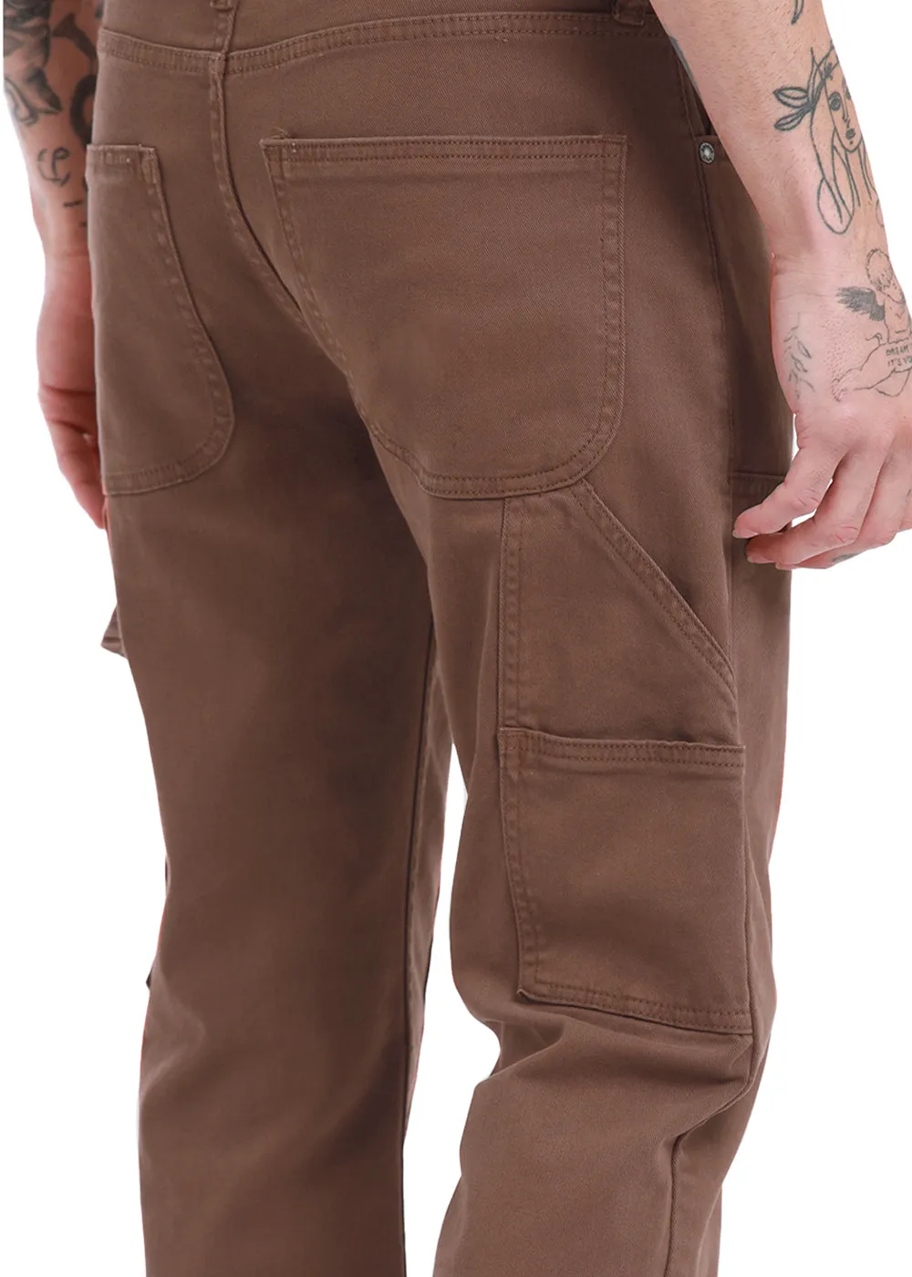 Brick brown cargo denim