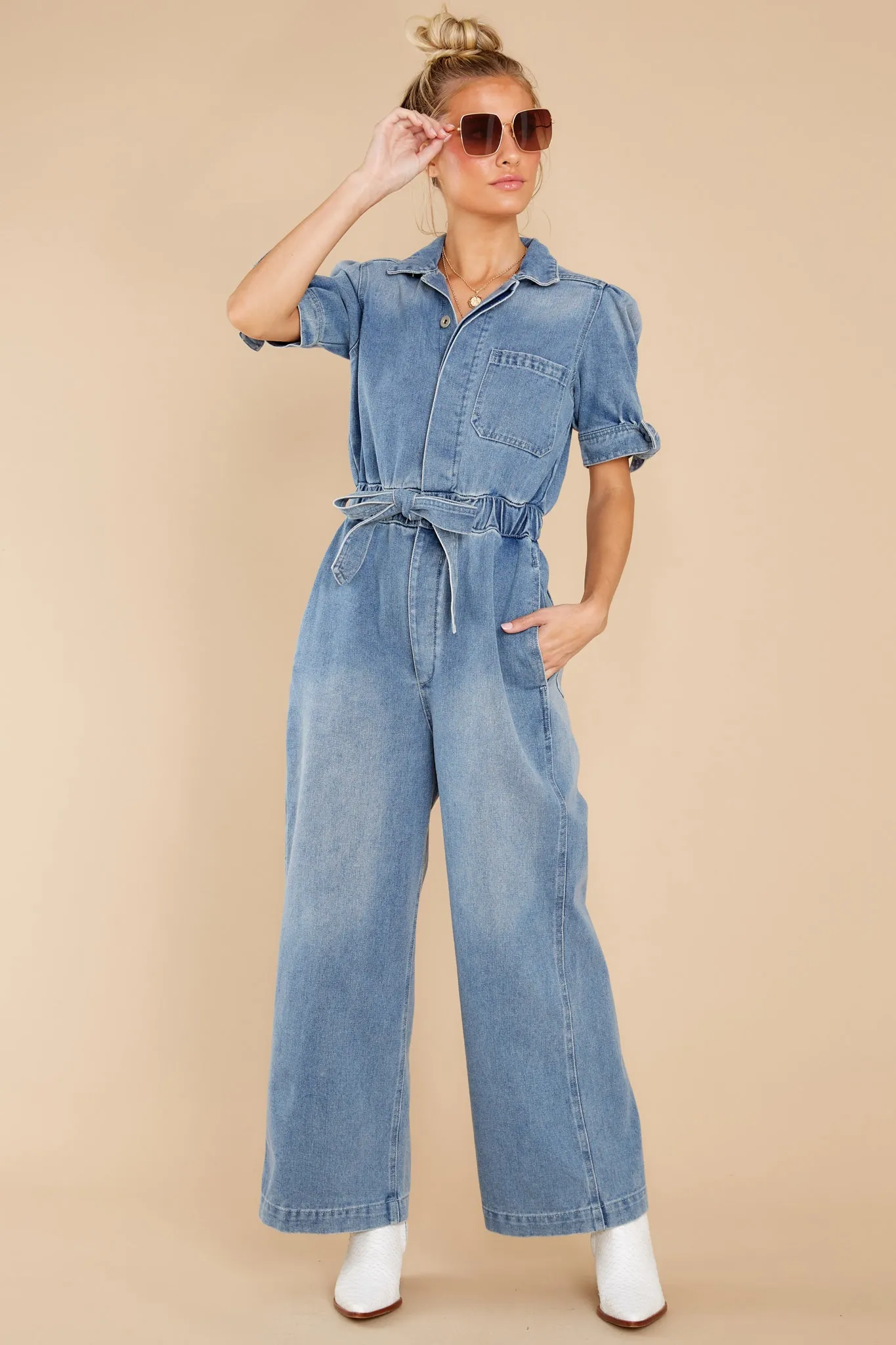 Broad Street Strolls Denim Jumpsuit