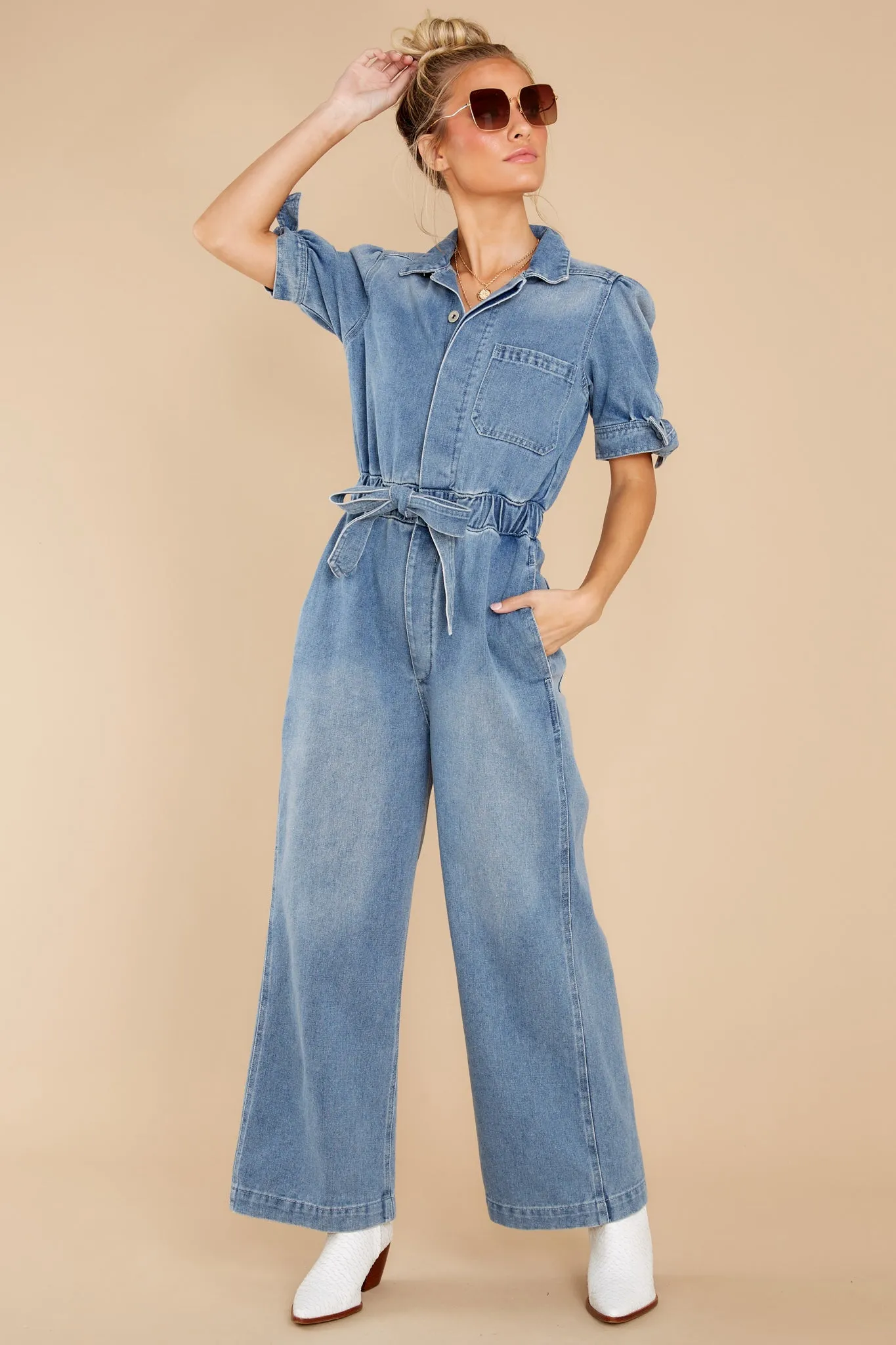 Broad Street Strolls Denim Jumpsuit