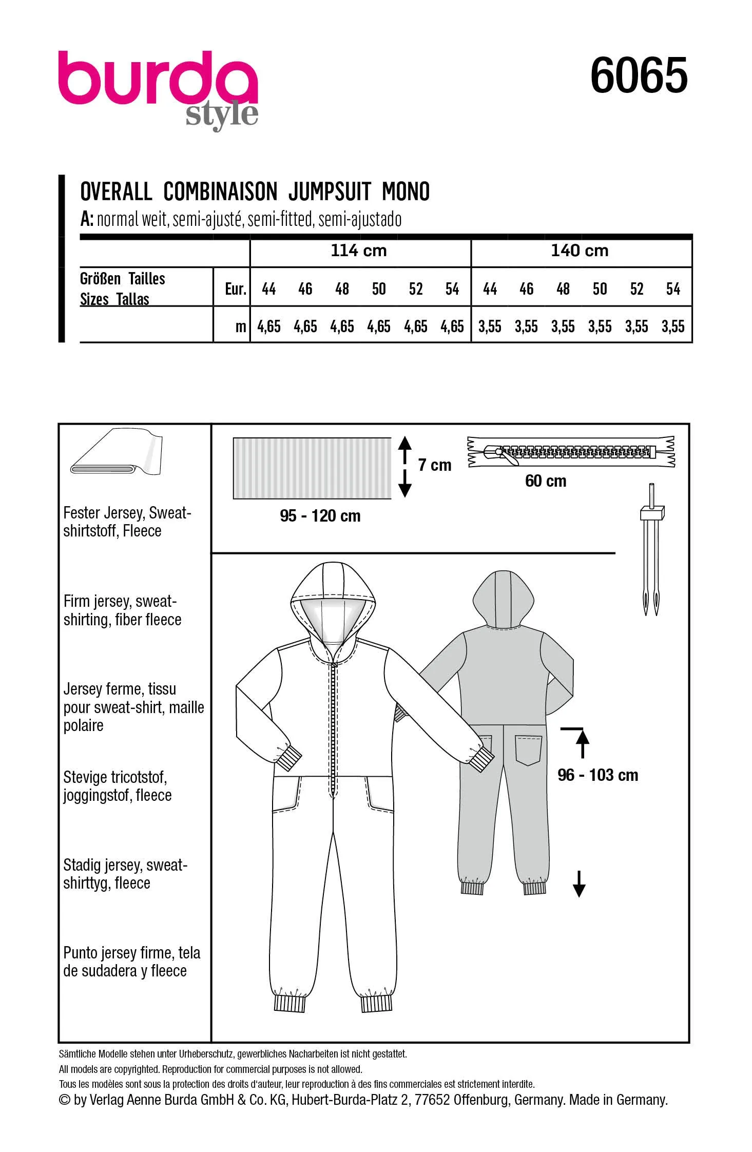 Burda X06065 Men/Boy Sportswear