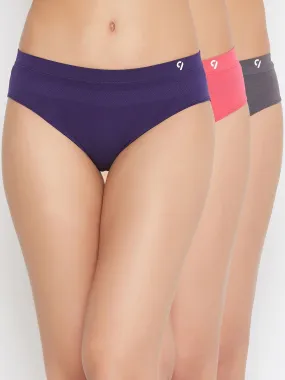 C9 Airwear Women's Multicolor Solid Brief Combo - Pack of 3