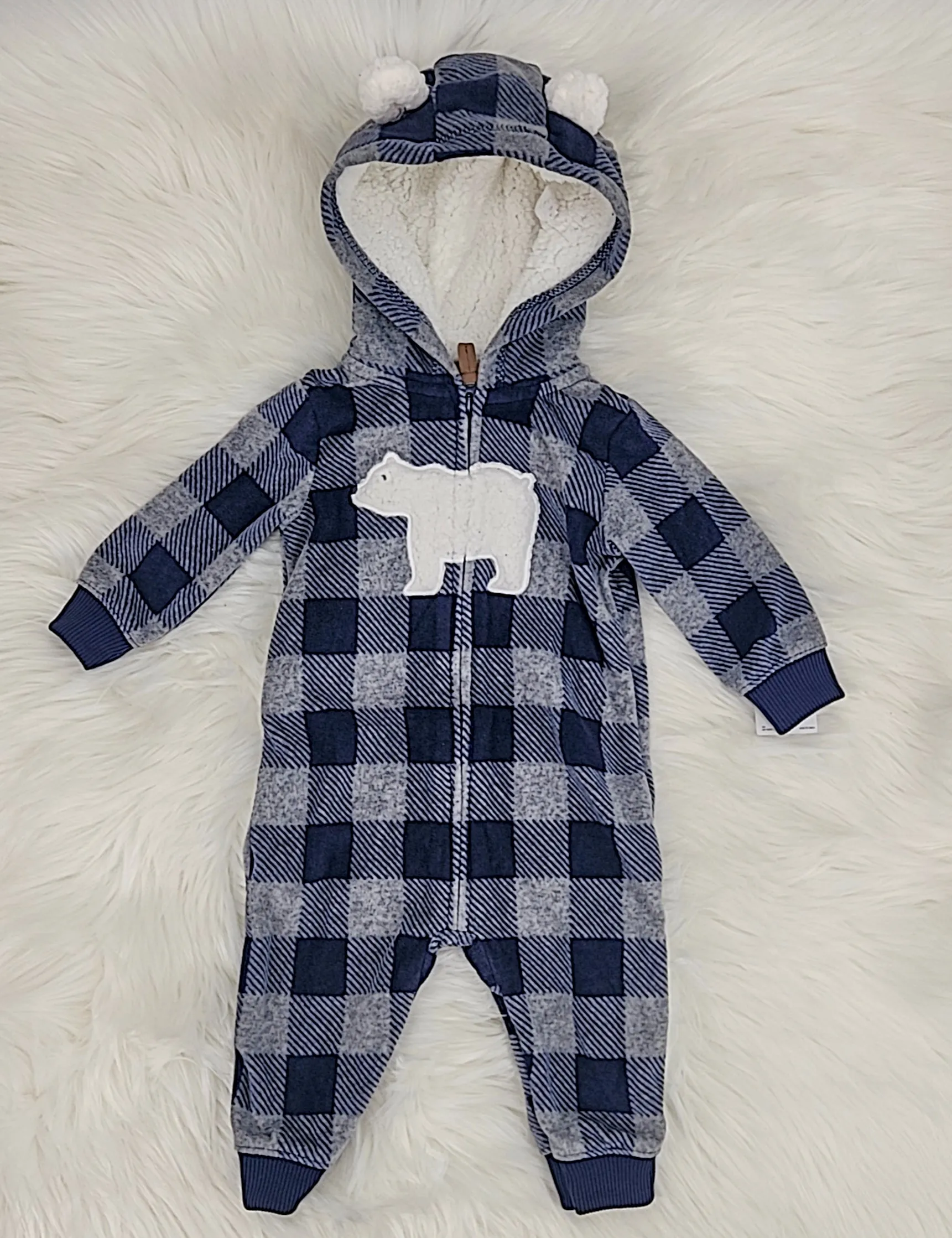 Carter's Baby Boys Hooded Fleece Jumpsuit