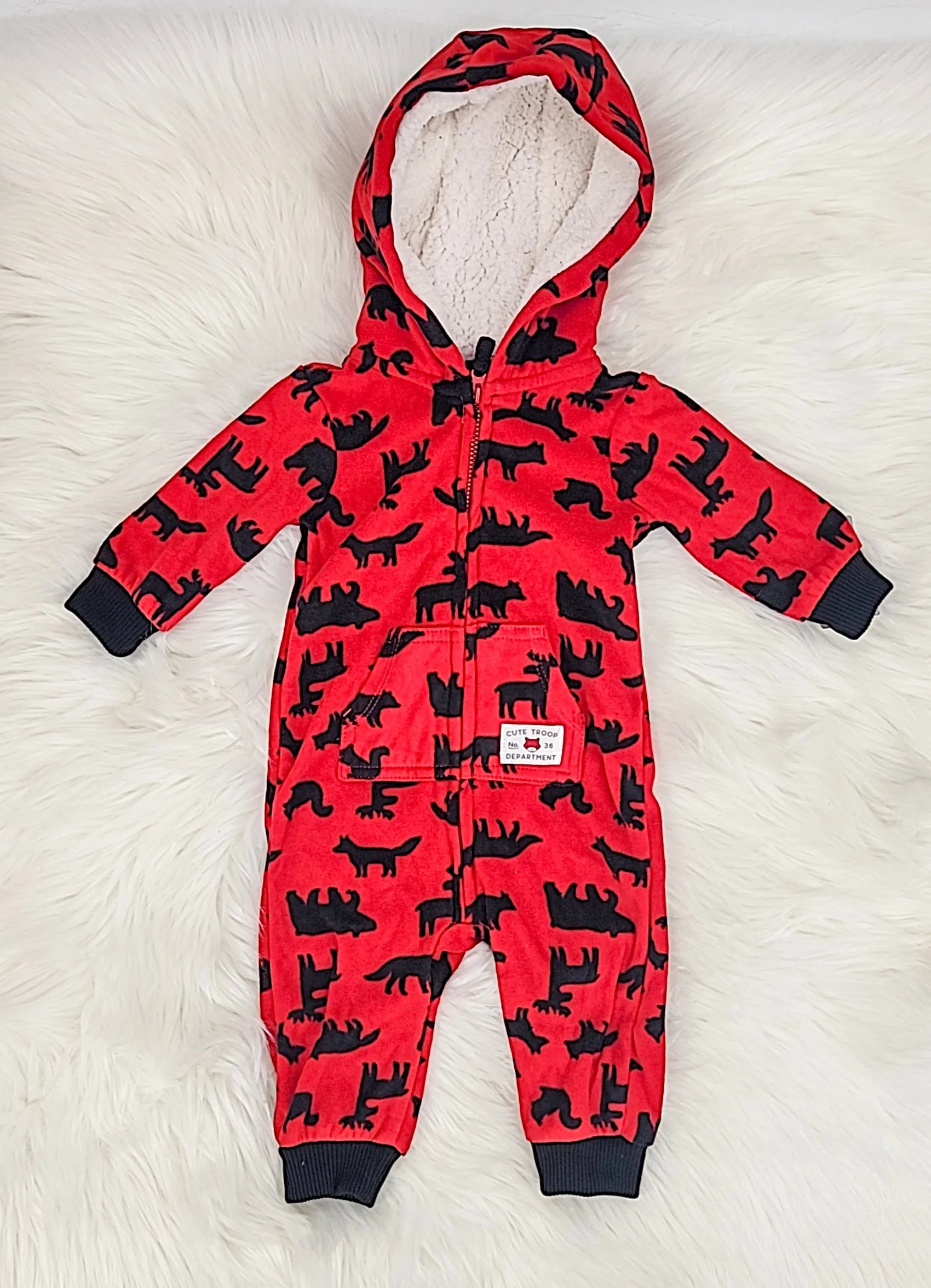 Carter's Baby Boys Hooded Fleece Jumpsuit