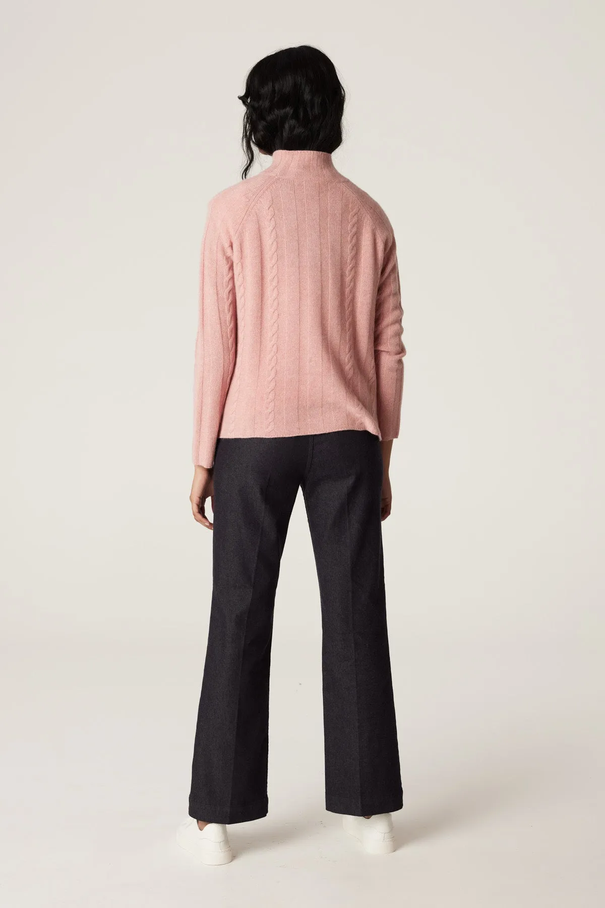 Cashwool Cable Jumper - Dusty Pink