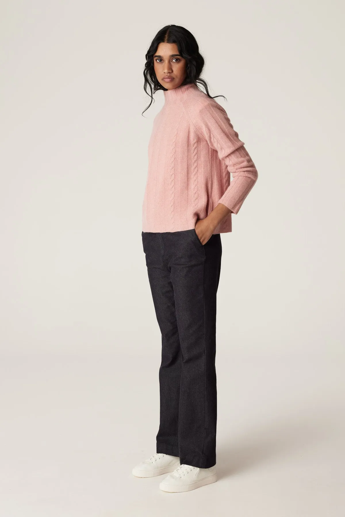 Cashwool Cable Jumper - Dusty Pink