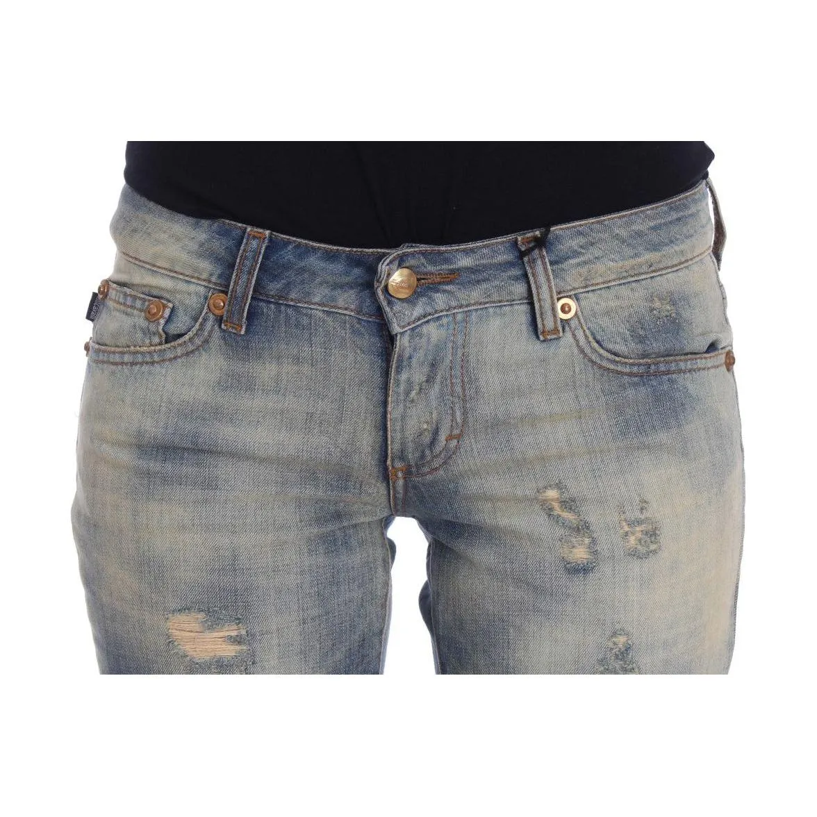 Cavalli Elegant Slim Bootcut Blue Jeans