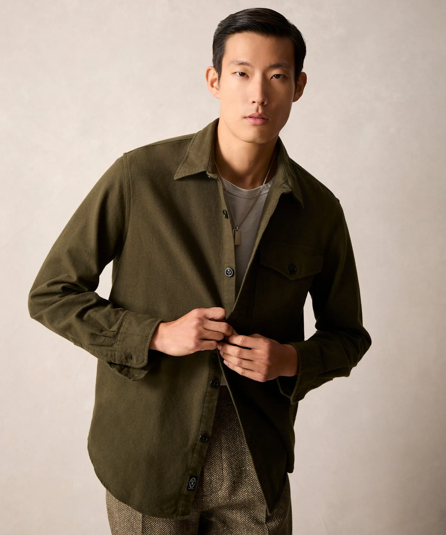 Chamois Shirt in Dark Moss