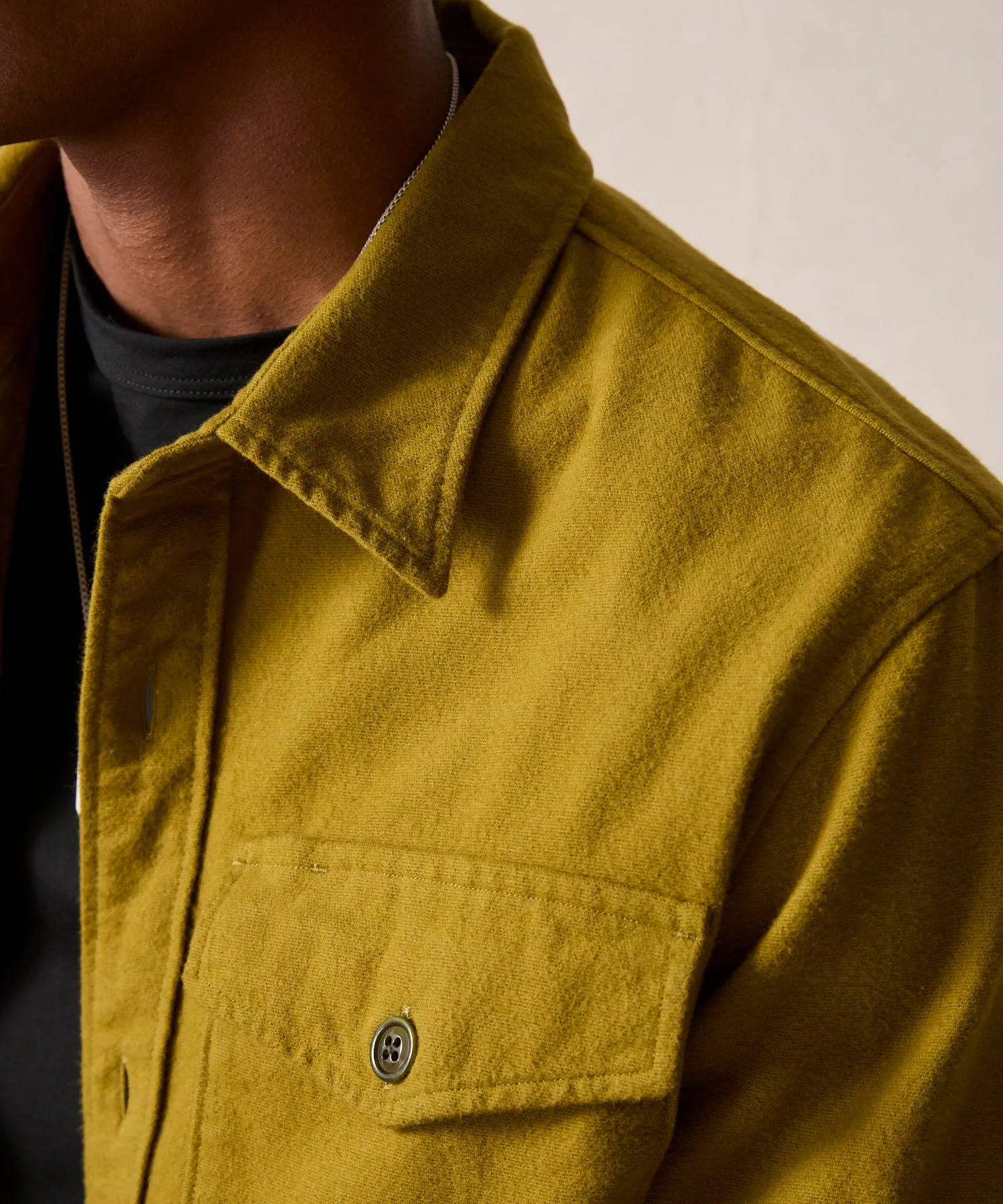 Chamois Shirt in Green Chartreuse