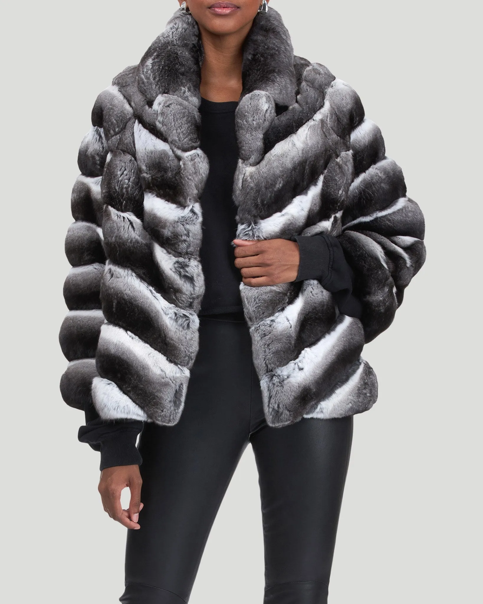 Chevron Chinchilla Jacket