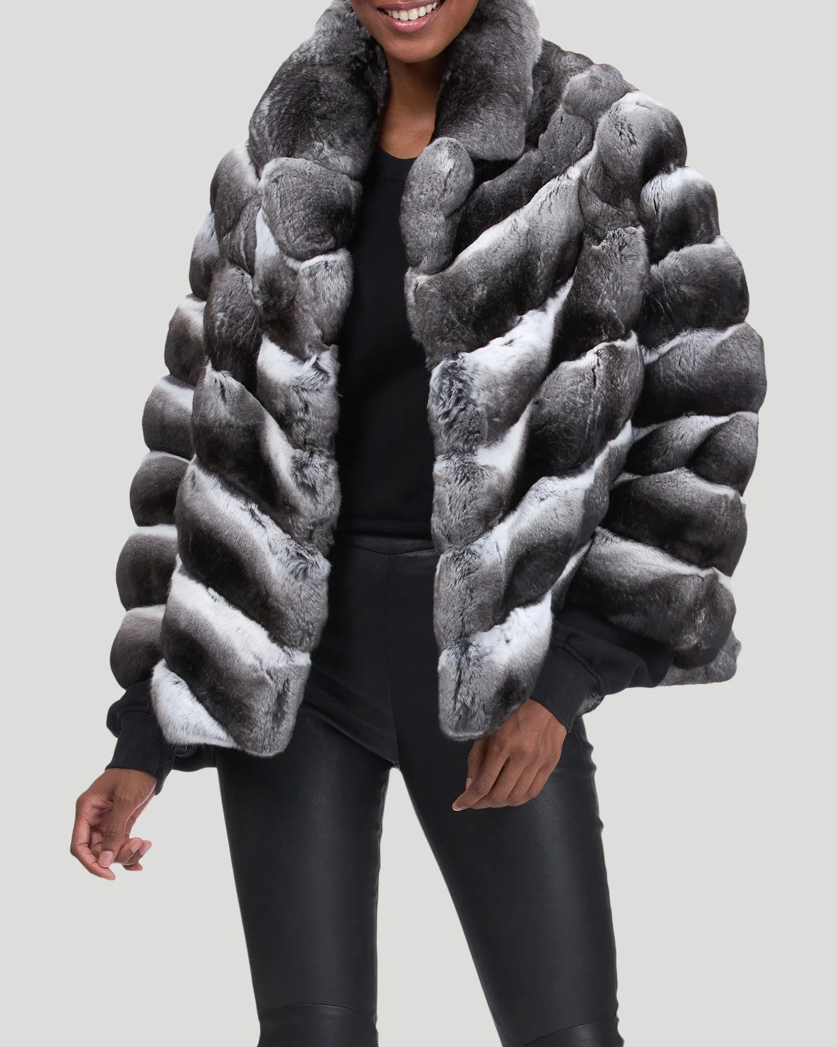 Chevron Chinchilla Jacket